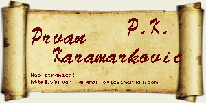 Prvan Karamarković vizit kartica